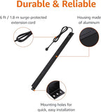 Heavy Duty Metal Surge Protector Power Strip 12 Outlets 600J 6FT Extension Cord Black