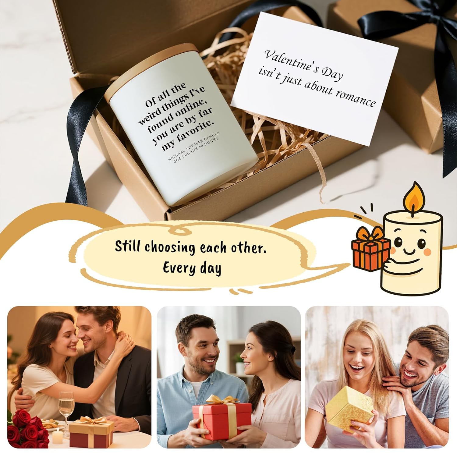 Funny Gifts For Him Her Couple Valentine’S Day Candle Romantic Gift For Girlfriend Boyfriend Online Dating & Anniversary Birthday Gift For Women Men Couples Valentine Candle