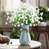 20 Bundles Artificial Flowers For Outdoor Outside Spring Summer Decoration Uv Resistant Faux Flowers No Fade Fake Plastic Plants Garden Porch Window Box Decorating (Pure White)