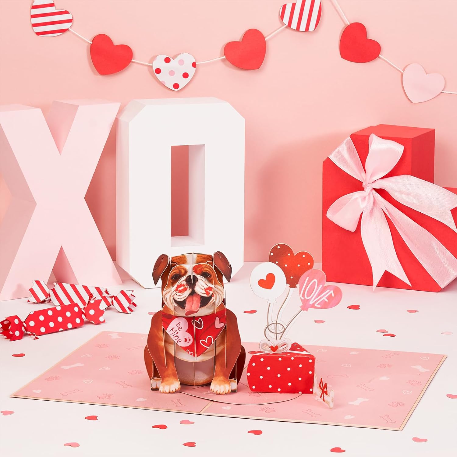 Valentine Pop Up Cards, English Bulldog, I Woof You, 3D Greeting Card, Gift For Mom, Godmother, Stepmom, Sister, Grandma, Mother In Law, Aunt, Wife, 5X7 - Includes Envelope And Message Note