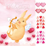 Valentines Game Pin The Heart On Rabbit Poster Game With 24 Stickers Valentine'S Party Decorations Cute Bunny Engagement Wedding Birthday Favor Supplies