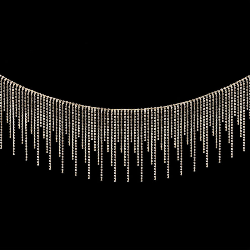 Rhinestone Fringe Trim Rhinestone Sewing Beaded Fringe Trim Ribbon Tassel Chai