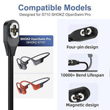 2 Pack 3.3FT Magnetic Charging Cable for Shokz OpenSwim Pro S710 Type C 4 Pin Black