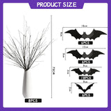Curly Willow Branches 29.5 Inch Artificial Bendable Stems Black Branches With 36Pcs Halloween Bat Stickers For Halloween Wreath Home Party Decorations