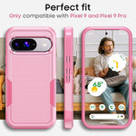 Pixel 9/9 Pro Case, Shockproof, Military Grade, Drop Proof, Rugged, Pink