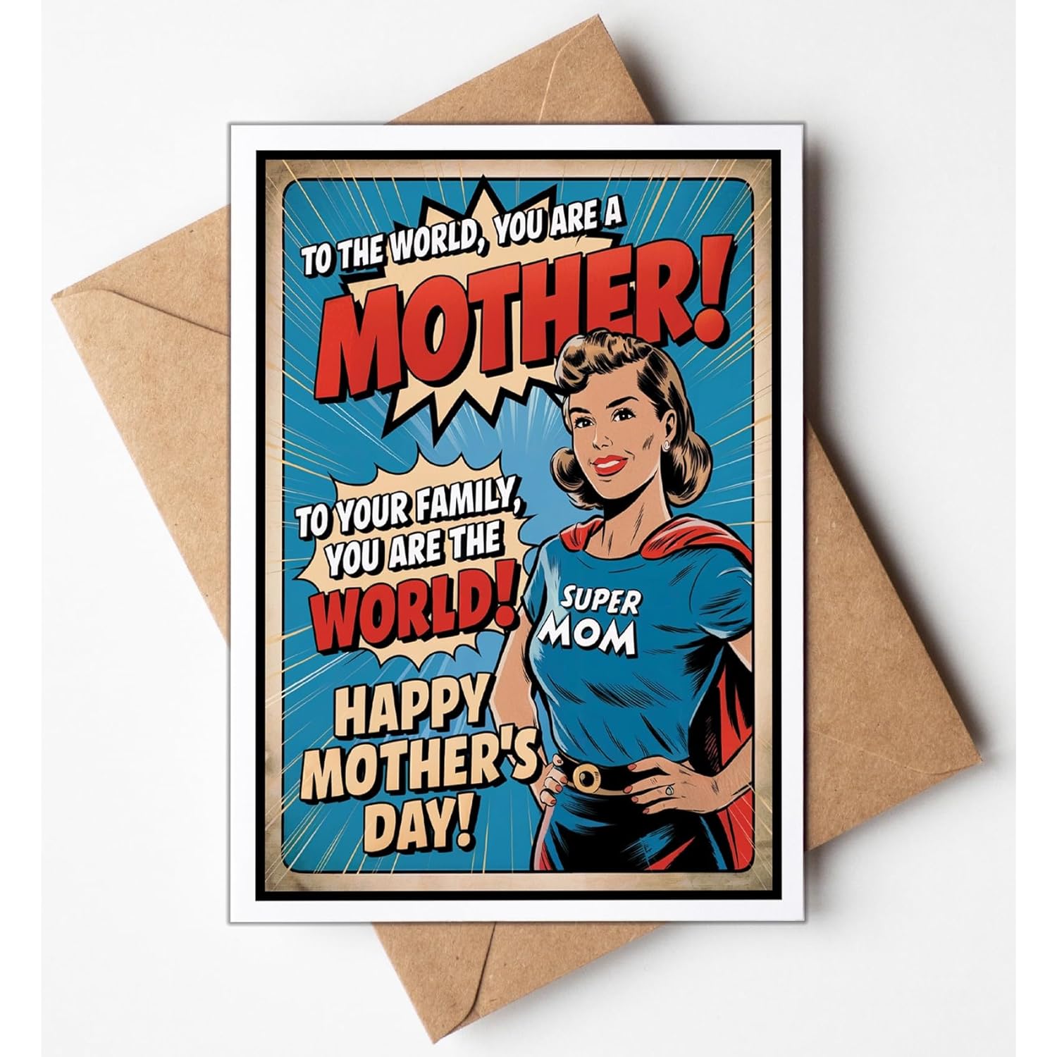 - Funny Mothers Day Card From Kids (Handmade In Usa) - Funny Mothers Day Card From Son, Daughter, Husband (5X7 Inch, Blank Inside) With Kraft Envelope (Peel-Seal)