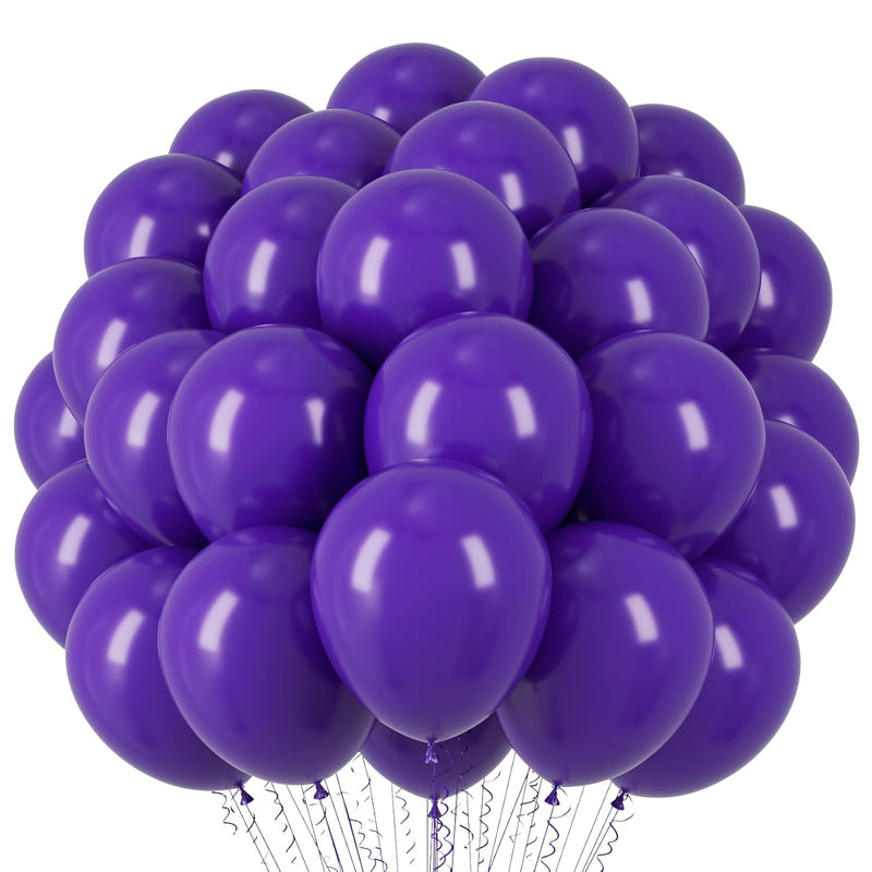 Dark Purple Balloons, 66Pack 12Inch Deep Purple Latex Party Balloons F