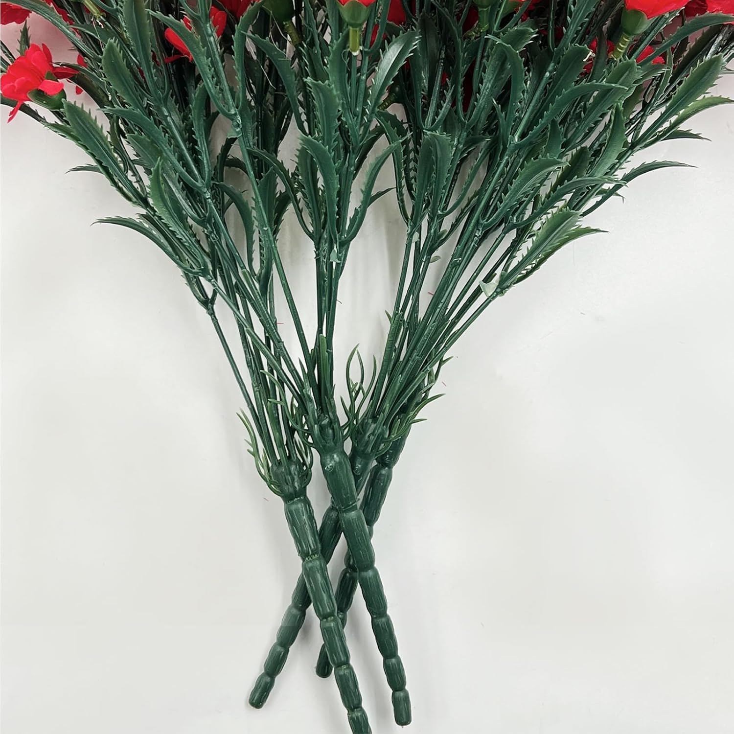 28 Large Blooms Artificial Carnations Bulk With 28 Mini Blooms, Red Carnations Artificial Flowers With Leaves,Silk Carnation For Mother’S Day, Wedding, Home Decor