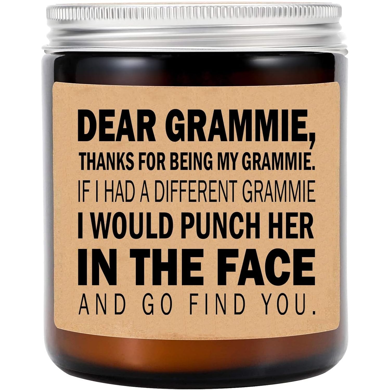 Grammie Candle - Grammie Gifts From Grandkids - I'D Punch Another In The Face - Fun Gag For Her - Mother'S Day Candle - Lavender Scented Candles, 8Oz