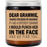 Grammie Candle - Grammie Gifts From Grandkids - I'D Punch Another In The Face - Fun Gag For Her - Mother'S Day Candle - Lavender Scented Candles, 8Oz