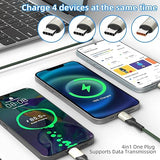2 Pack 4FT 4 in 1 USB C Splitter Fast Charging Cable for iPhone 17 16 15 Android Tablets