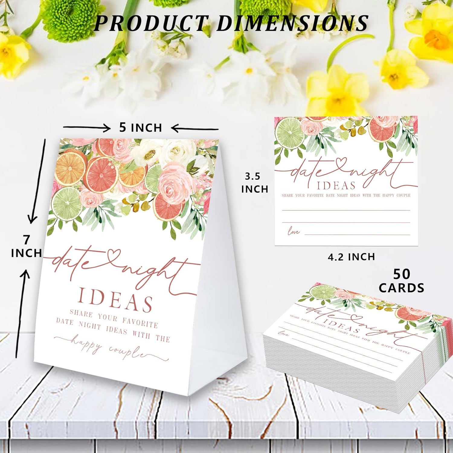 Date Night Game: 1 Sign & 50 Cards, Bridal Shower & Wedding Shower Game, Adults 18+