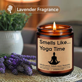 Scented Candle - Yoga Gifts For Women, Men - Funny Namaste, Valentines, Birthday Gifts For Yoga Lovers - 2026 Meditation, Relaxing, Calming, Relaxation Present For Yogic Lovers, Lavender Candle