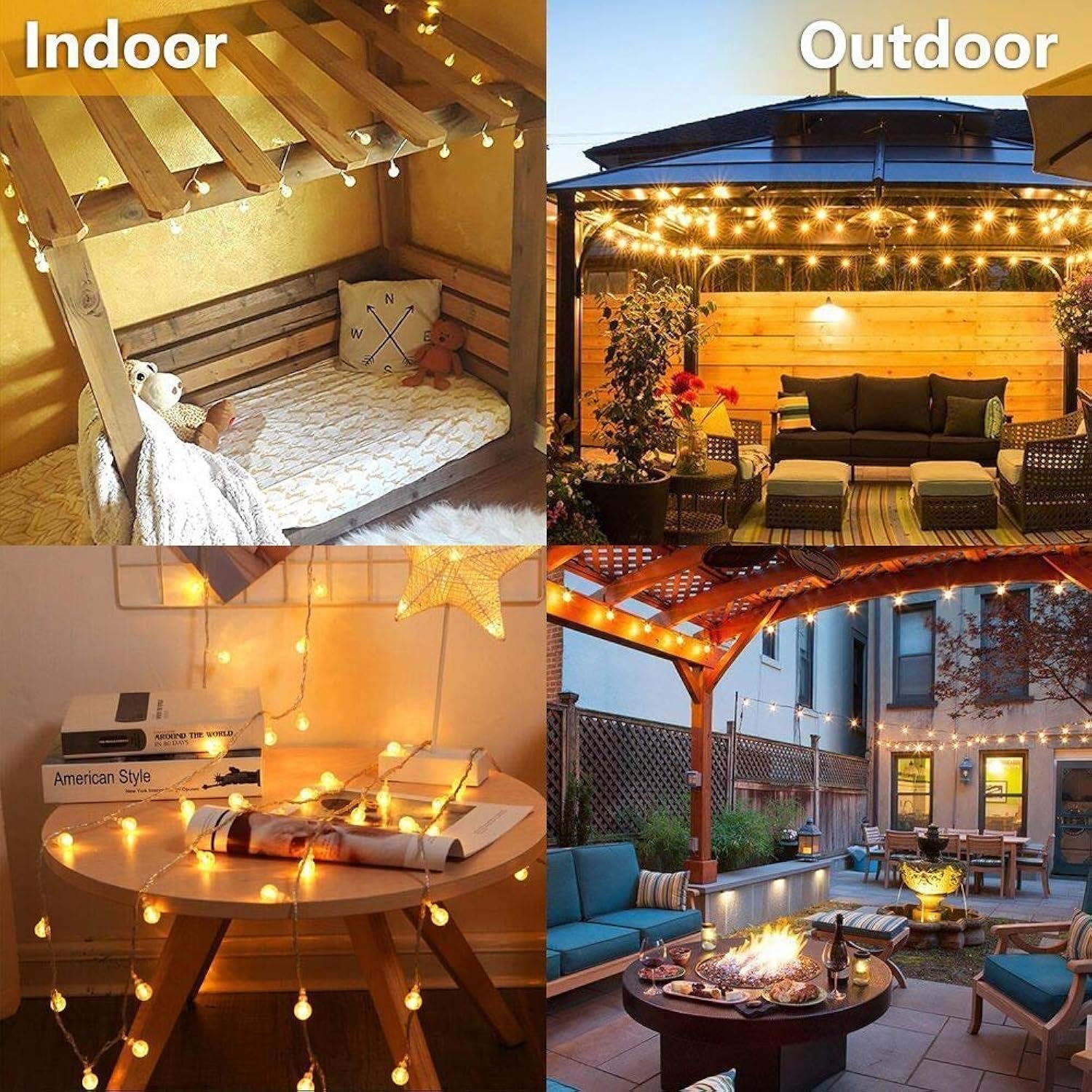 Globe String Lights, 10Ft 20 Led Usb Powered Globe Crystal Ball Fairy String Lights Warm White For Birthday Party Weddin