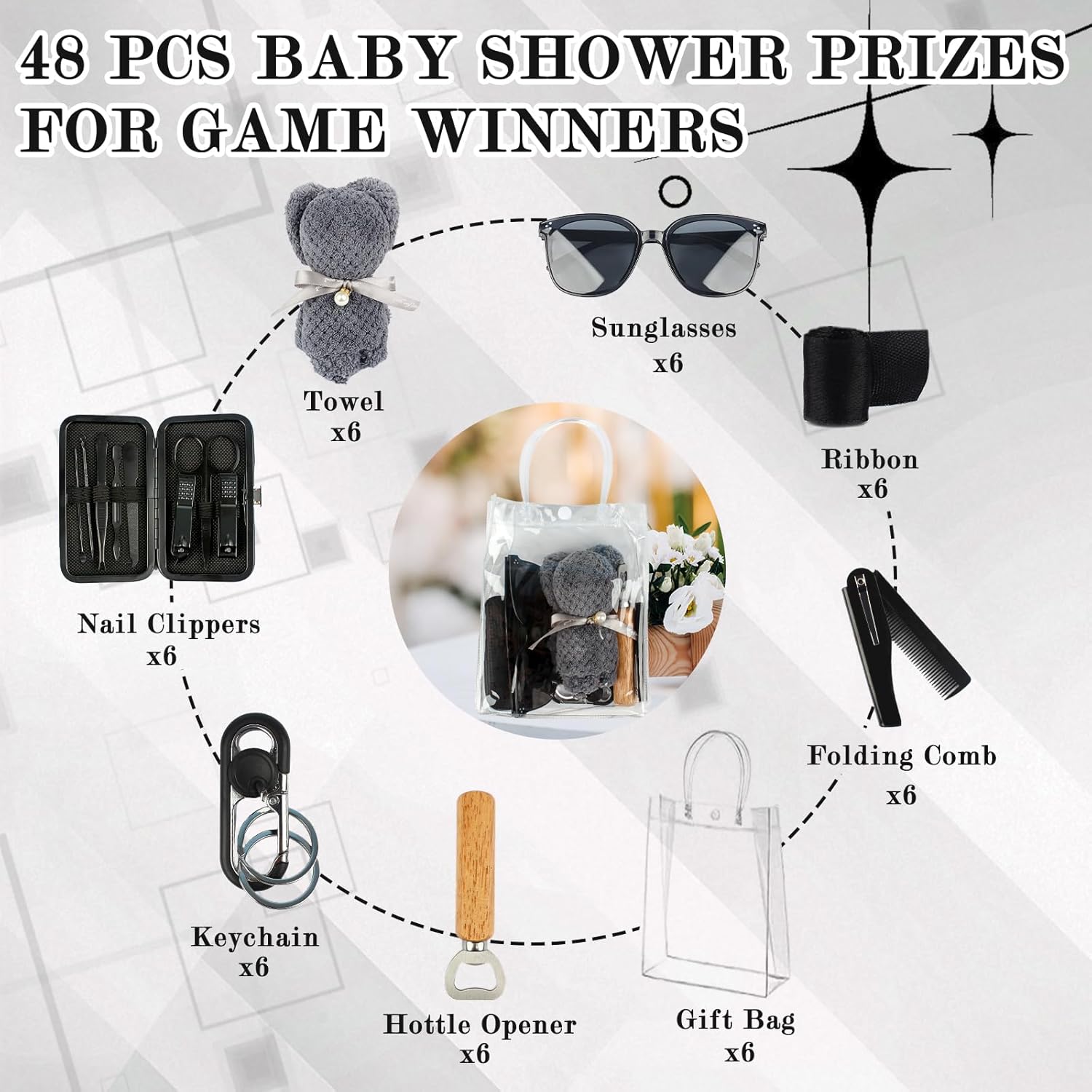 6 Sets Baby Shower Prizes For Men Game Winner Gift Sets For Funny Guest Gifts For Wedding & Bridal Showers