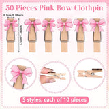321 Pcs Pink Bow Baby Shower Games Party Bulk For Guests- 1 Don'T Say Baby Wooden Sign,50 Pink Bow Clothes Pin,250 Bingo Games Cards,20 Pencils,Guess Who Mommy Or Daddy Price Is Right Birthday