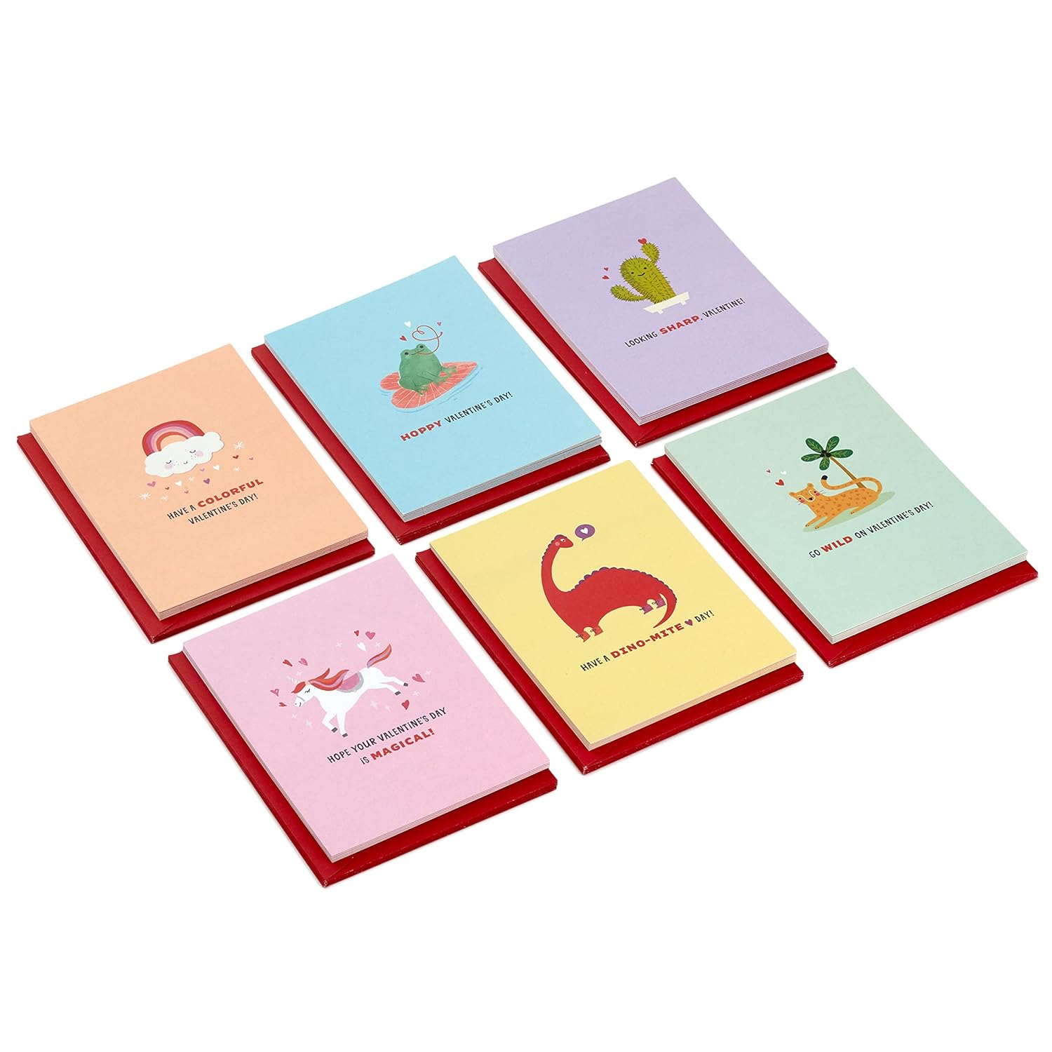 Hallmark Valentines Day Cards for Kids School, Animal Puns (36 Blank Classroom Valentines with Envelopes)