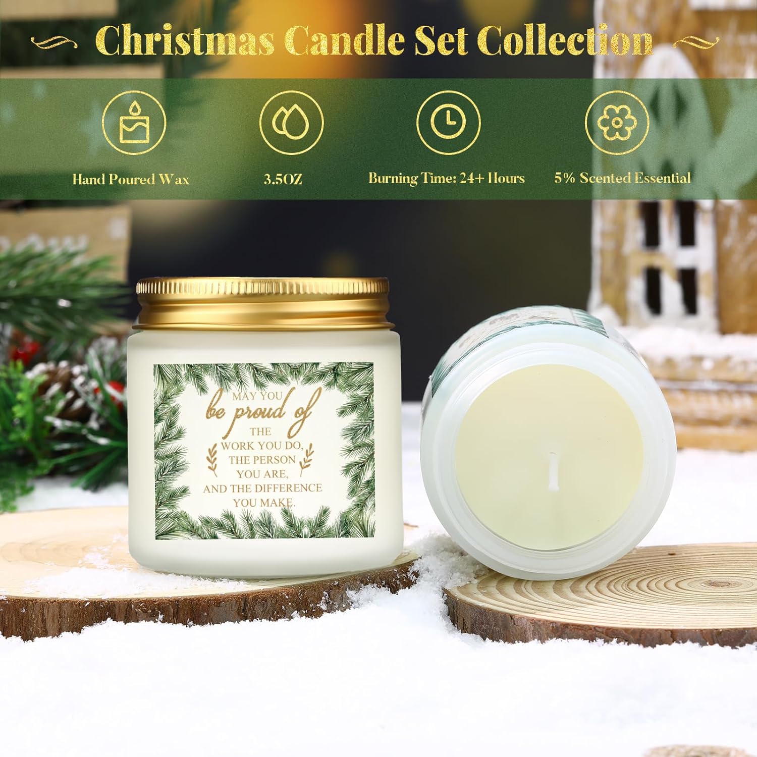 10 Pcs Christmas Thank You Teacher Gifts In Bulk 3.5 Oz Scented Appreciation Candle Gifts Christmas Home Decor For Teachers Women Men, 10 Fragrance
