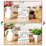 Valentines Day Decor, 3Pcs White Wooden Block Set Be Mine Xoxo Love Valentines Sign, Valentines Tiered Tray Decor For Table Kitchen Farmhouse Valentine Shamrock Faux Bundle Decor