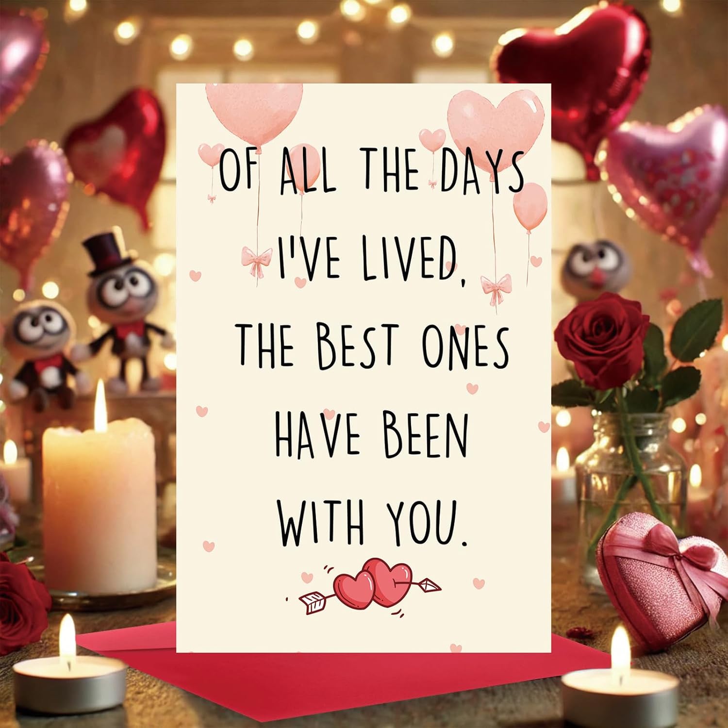 Romantic Valentines Day Card, Sweet Love Greeting Card, Thoughtful Gift For Him, Her, Boyfriend, Girlfriend, Husband, Wife, Anniversary Or Birthday Romantic Gift Idea