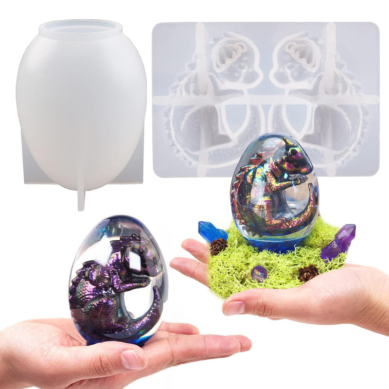 3D Dragon Egg Resin Molds Silicone, Dragon Silicone Mold Set For Epoxy Resin C