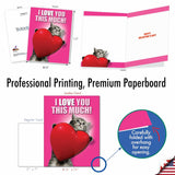 - Big Funny Valentine'S Day Greeting Card (8.5 X 11 Inch) - Jumbo Notecard For Valentines, Stationery Humor - Love You This Much Cat J1644Vdg