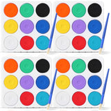 36 Pcs Tempera Paint Cakes With Tray 9 Colors 2.24 X 0.71 Inch Giant Tempera Paint Set Painting Cakes Tray Palette With Paintbrush Paints Blocks Adults Art Supplies Crafts Drawing Artists