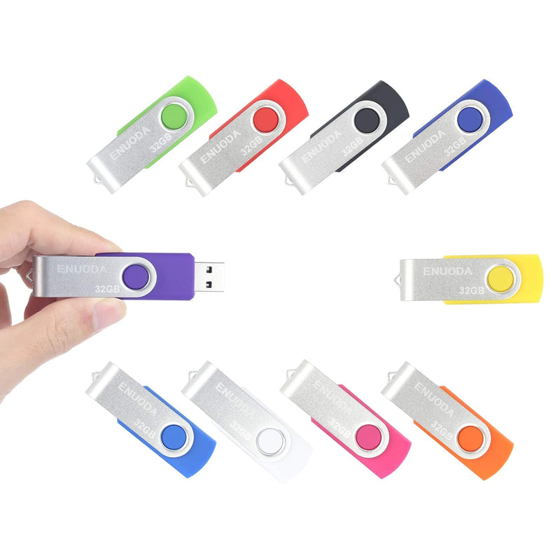 32Gb Usb Flash Drive 10 Pack 32Gb Thumb Drives Swivel Design Usb 2.0 Memory St