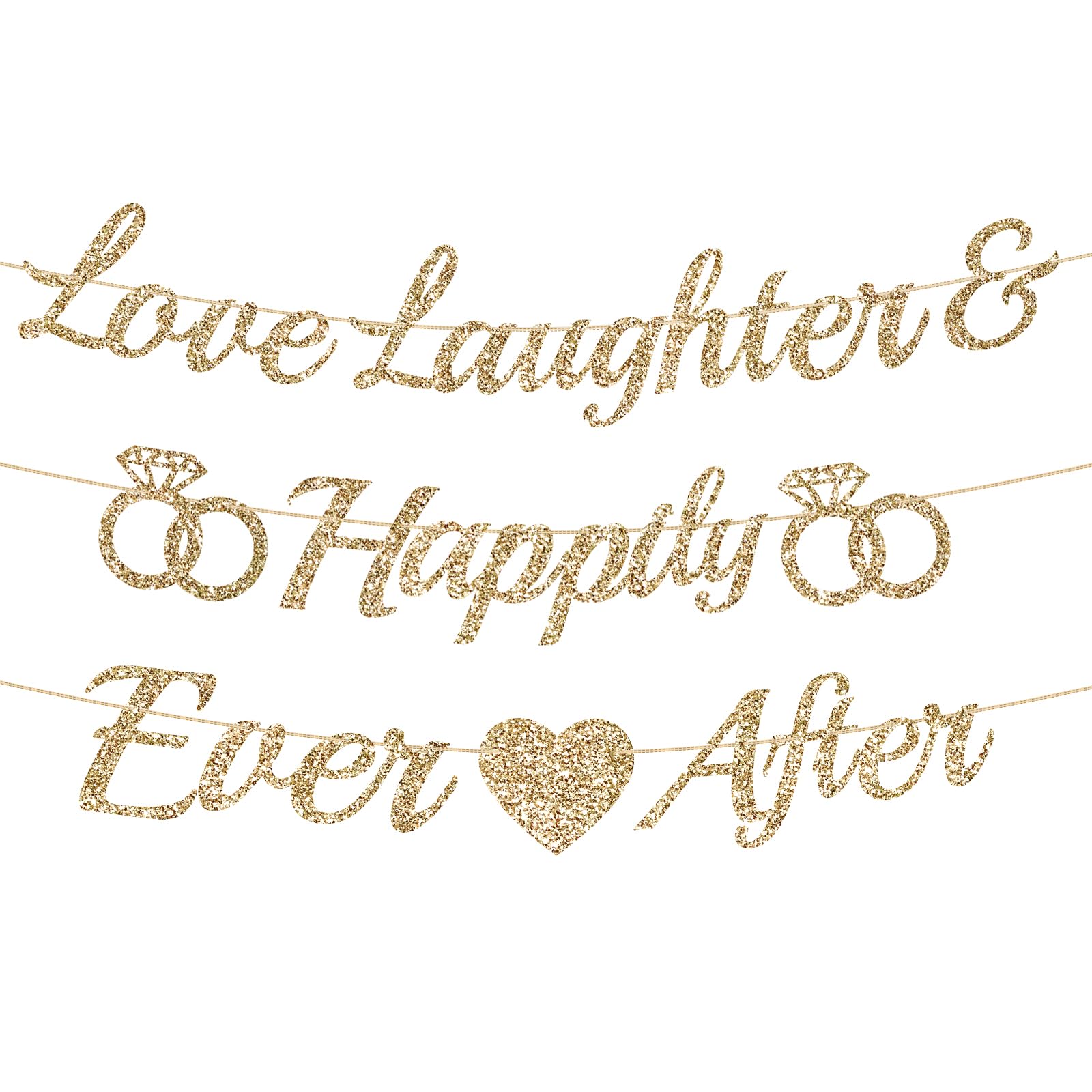 Pre-Strung Love Laughter & Happily Ever After Banner Bridal Shower