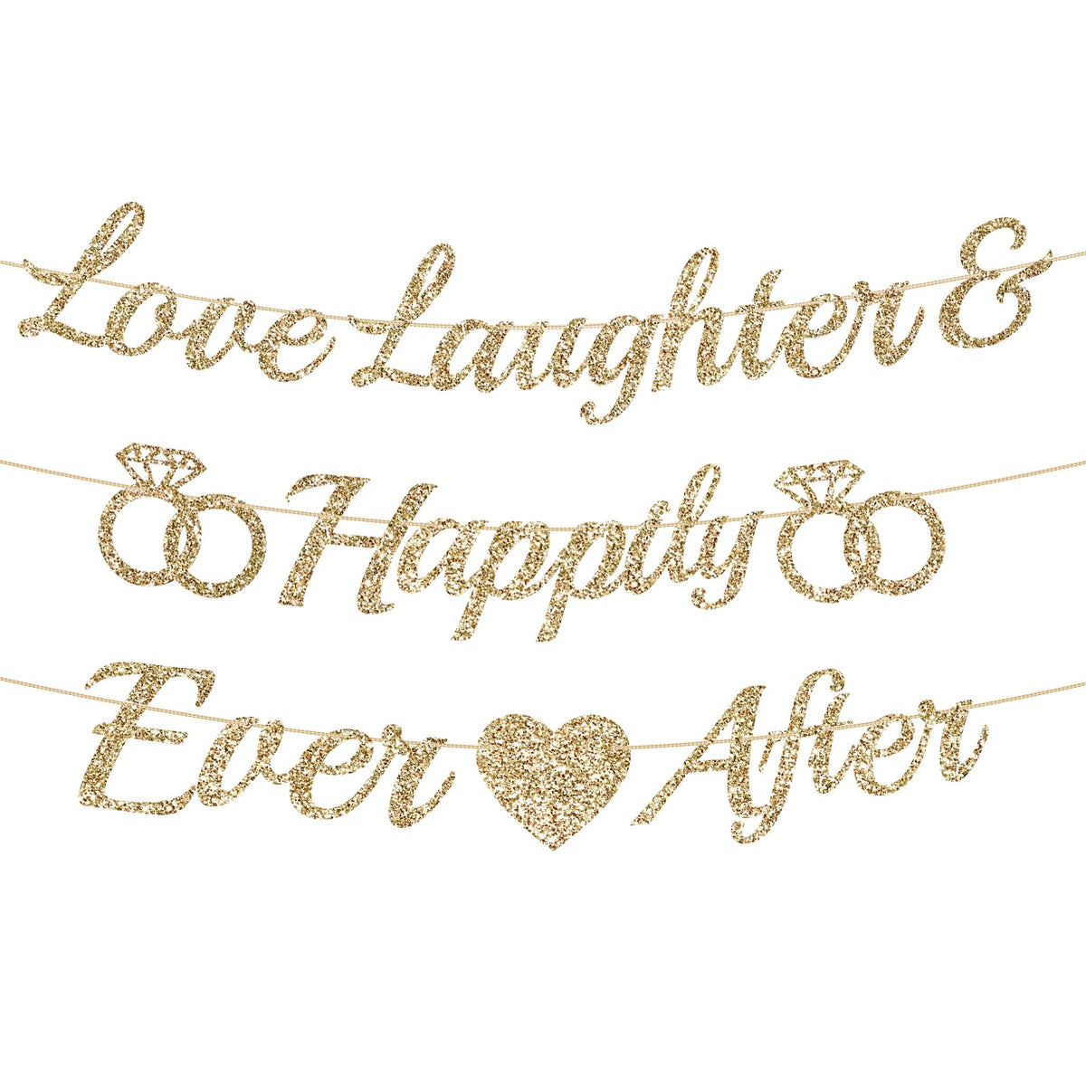 Pre-Strung Love Laughter & Happily Ever After Banner Bridal Shower