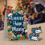 Christmas Party Games - How Many, 1 Standing Sign + 50 Cards, Christmas Party Ideas, How Many Kisses Game, Christmas Party Games For Kids / Cm003