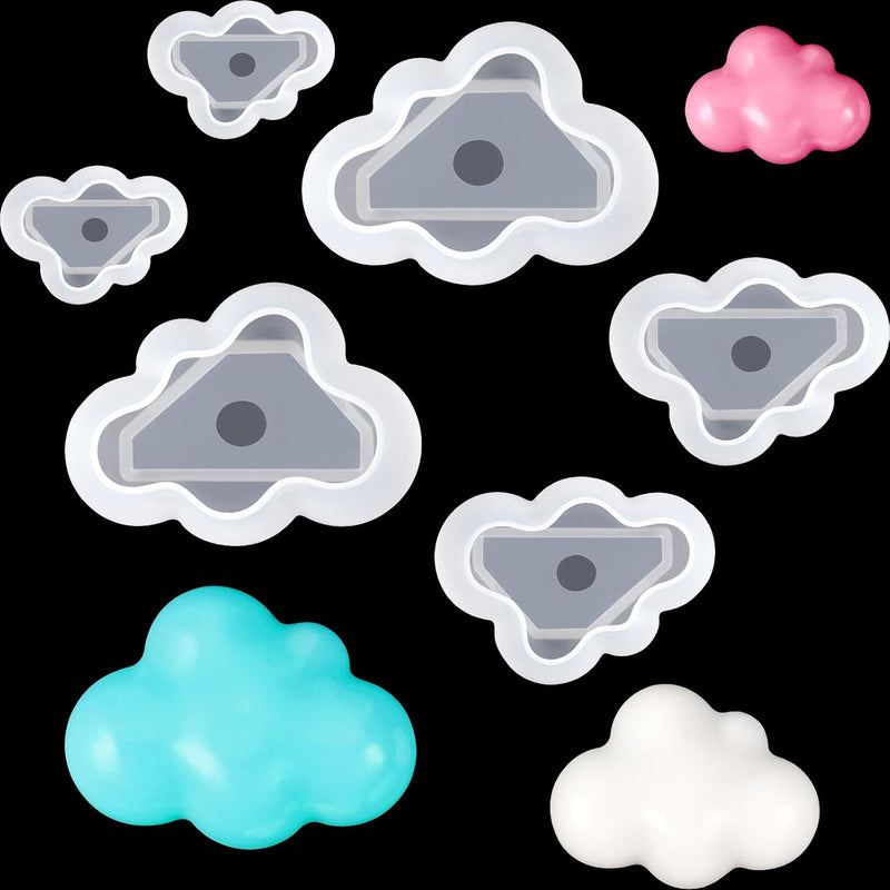 6 Pieces 3D Cloud Silicone Mold Cloud Shape Mould Chocolate Sky Theme Mold For