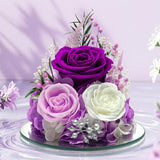 Preserved Roses In Glass Angle Figurines - Forever Flowers Gift For Women - Birthday, Valentine'S Day, Eternal Roses For Grandma, Daughter,Girlfriend,Flowers For Delivery(Purple)