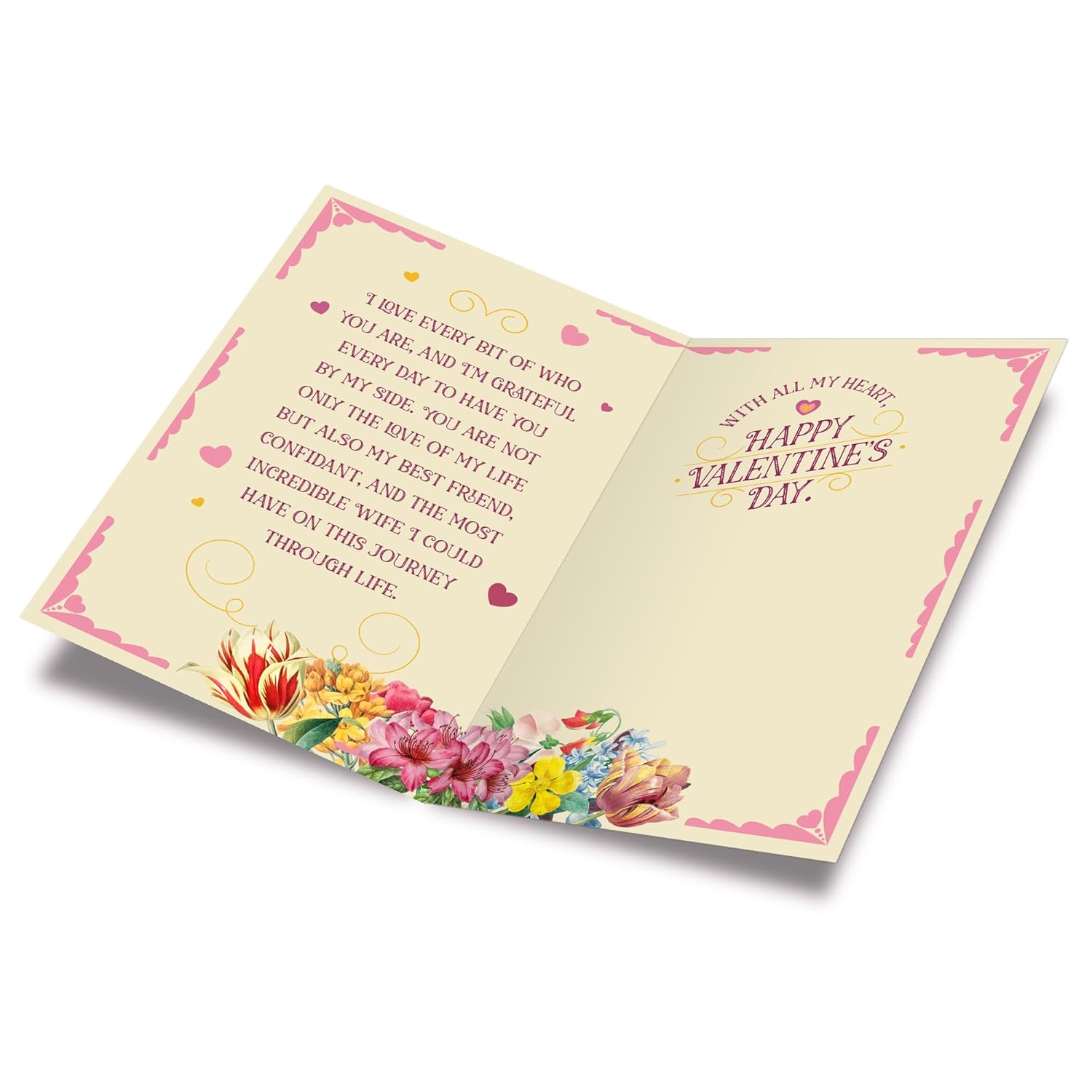 Wife Valentine'S Day Card, Made In America, Eco-Friendly, Thick Card Stock With Premium Envelope 5In X 7.75In, Packaged In Presentation Mailer