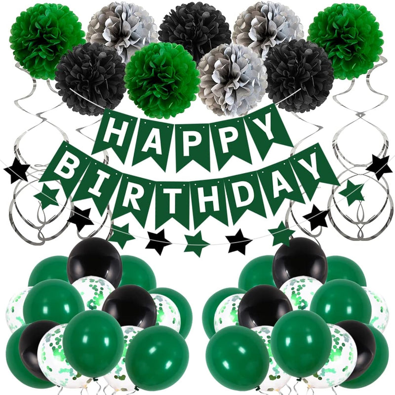 Birthday Decorations For Men, Green Party Decorations For Men Women Bo