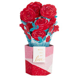 Hallmark Valentines Day Pop Up Card (Rose Flower Bouquet) Paper Wonder 3D Card for Anniversary, Romantic Birthday, Love