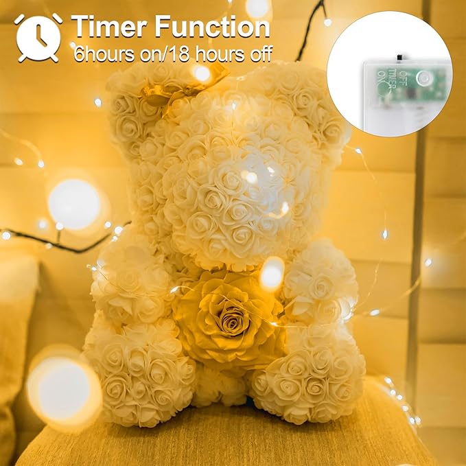 2 Pack Battery Operated Fairy Lights 33FT 100 LED Warm White Mason Jar String Lights with Timer Waterproof for DIY Party Decor