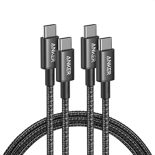 2 Pack USB C to USB C Fast Charging Cable 100W 6FT Type C Charger for iPhone 17 MacBook Pixel Black
