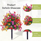 22‘’ Outdoor Artificial Flowers Topiary Ball,2 Set Of Uv-Resistant Artificial Green Plants Boxwood With Ground Spikes,For Decorating Home Patios, Porches, And Courtyards.