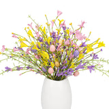 Easter Flower Decorations 12 Pack Easter Egg Picks Artificial Forsythia Flowers With Eggs For Floral Arrangements Table Centerpieces