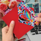 - Valentine'S Day Greeting Card With Envelope (4.63 X 6.75 Inch) - Colorful Hearts C9267Gvdg