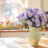 3 Pcs Artificial Daisy Flowers For Outdoors Summer Spring Decor Purple Silk Flowers Wildflowers Uv Resistant Faux Daisies Flowers For Planter Pots Home Indoor Table Centerpiece Vase Window Box