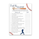 Baseball Baby Shower Games— Find The Guest Game — Pack Of 25 — Rustic Sports Blue Boy Baby Shower Activity, Icebreaker Party Game, Guess Who Came To The Party, Little Slugger Couples Shower G900-Ftg