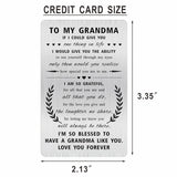 Engraved Stainless Steel Grandmother Card - Heartfelt Gifts For Grandma, Mother'S Day, Christmas - Durable Wallet Card To My Grandma