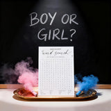 Gender Reveal Ideas Baby Gender Reveal Games Party Boy Or Girl He Or She Word Search For Guest