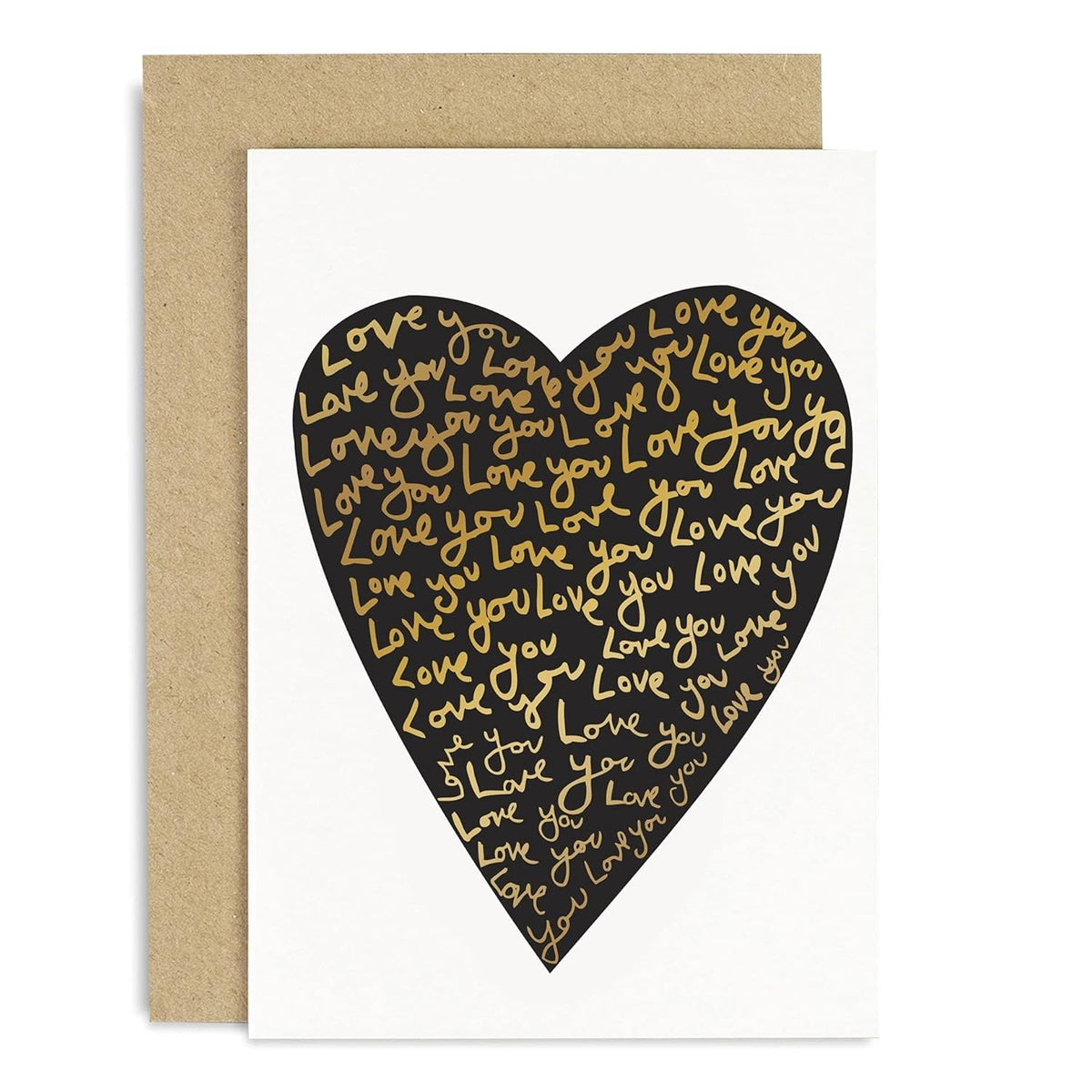 Old English Co. Love Heart Card - A6 Greeting Card | Romantic Valentines Day, Anniversary, Wedding, Friendship Card | Blank Inside With Envelope