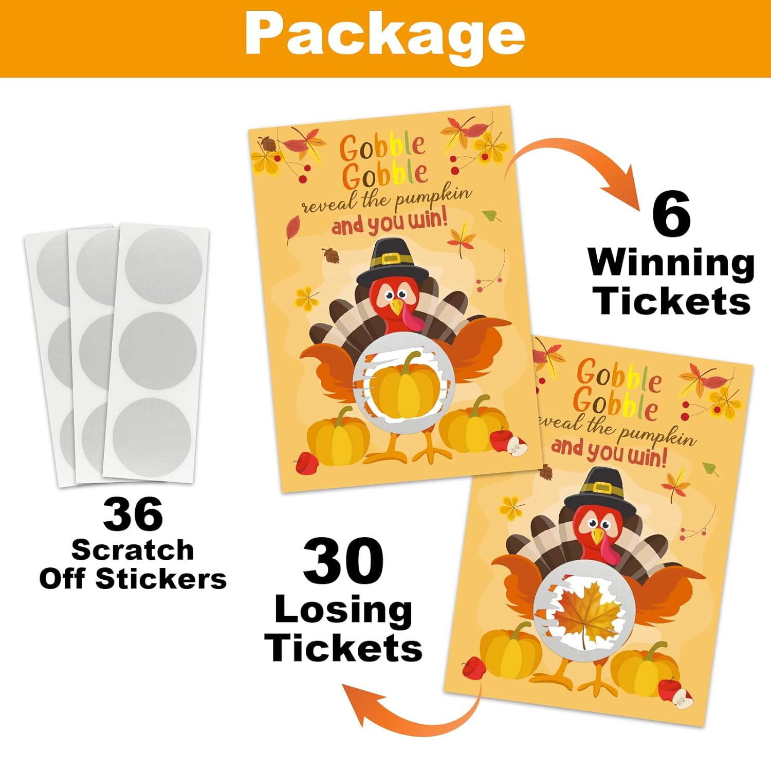 36 Pcs Thanksgiving Turkey Scratch Off Cards For Adults Thanksgiving Party Family Group Activity Thankful Raffle Tickets Fall Event Supplies