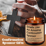 Candle, Confirmation Sponsor Gifts For Women Men - Spiritual Christian Catholic Girls Confirmation Gifts For Sponsor - Thank You From Candidate, Appreciation, Proposal Presents From Confirmant