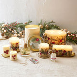 Small Round Botanical Candle - Spicy Apple 5.5" Burn Time 120 Hours Notes Of Cardamom, Cinnamon, Clove, Long Lasting Candles, Candle Gifts