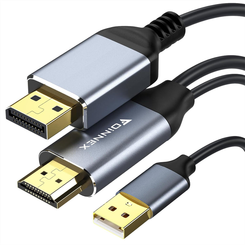 Aluminum Hdmi To Displayport Cable, 6Ft Hdmi To Dp Adapter Supports 4K@60Hz/2K